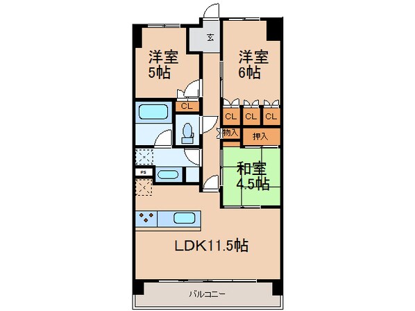 シャルマンフジスマート友田町の物件間取画像